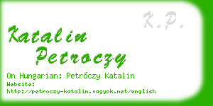 katalin petroczy business card